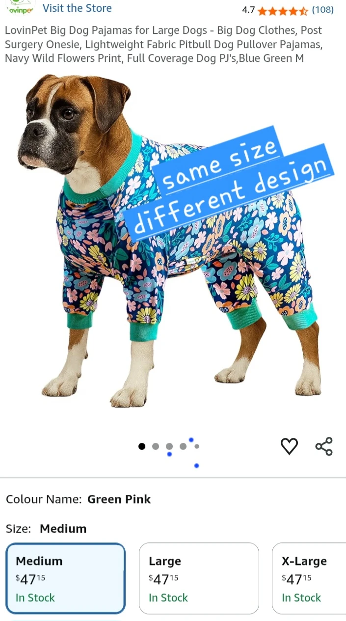 NEW!   LovinPet Dog Pajamas (3 designs and sizes) - photo 4