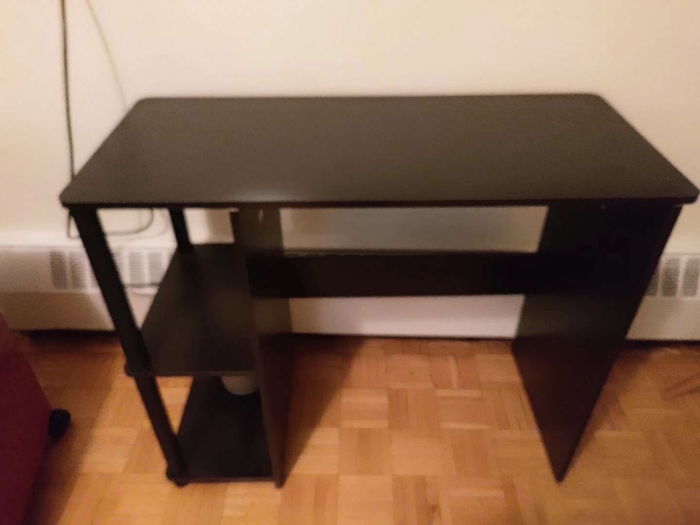 Dark Brown Compact Desk with Shelf - photo 2