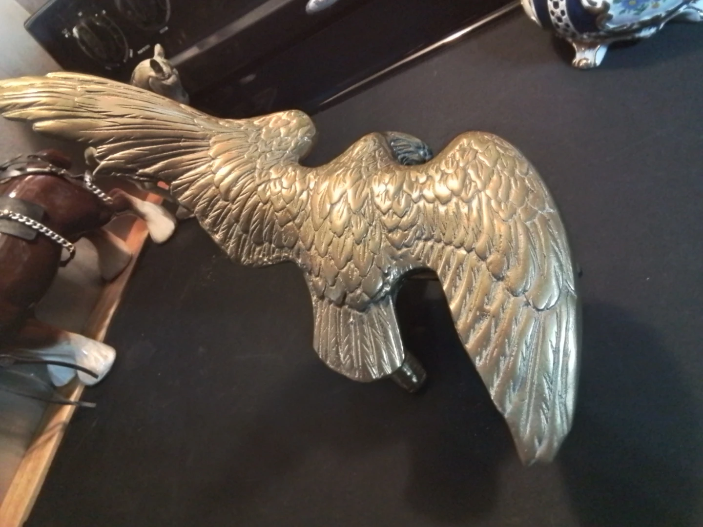 Vintage Brass Eagle Sculpture - photo 4