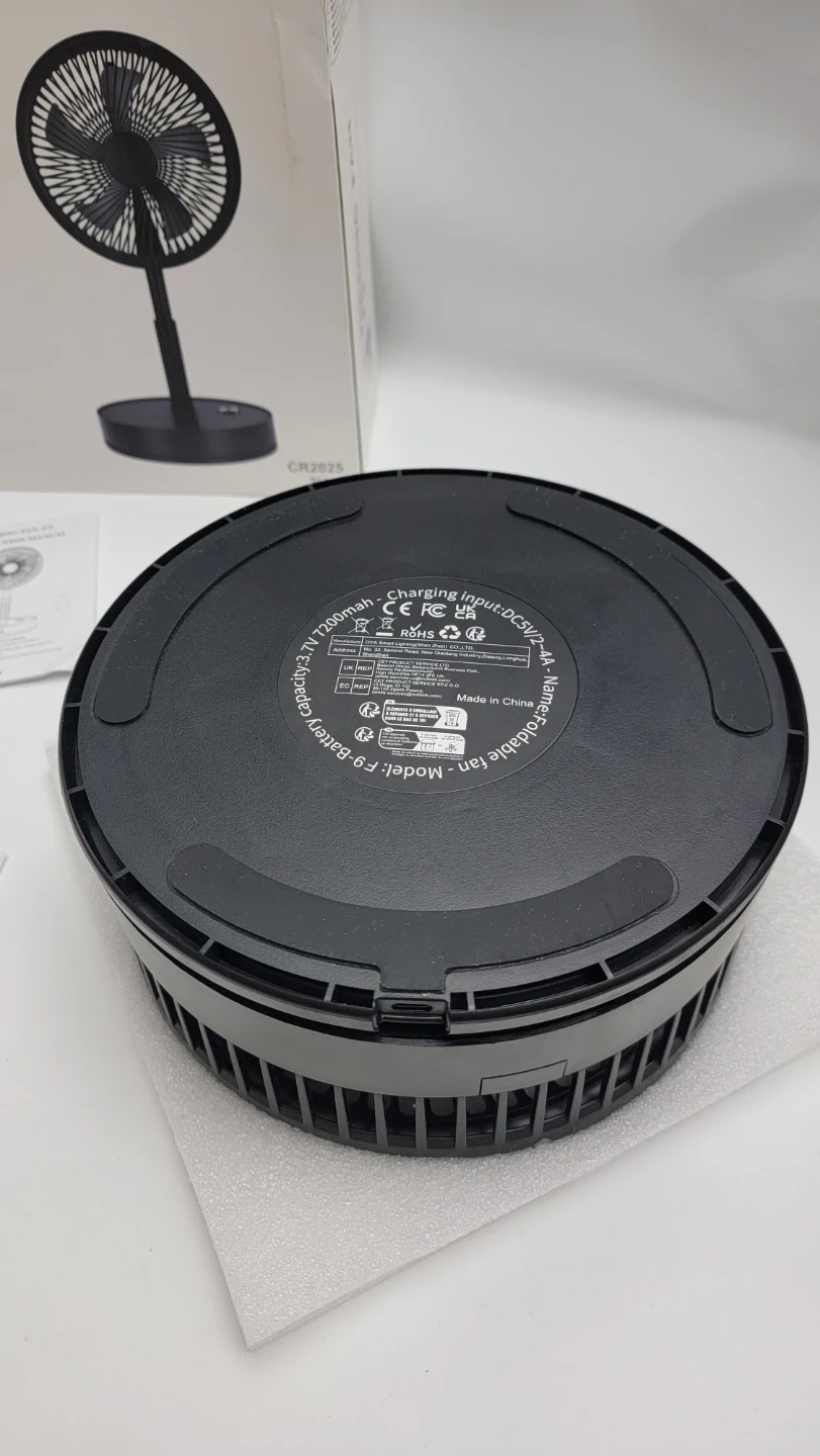 Portable 9" Folding Rechargeable Fan | Adjustable Height | Desk - photo 3