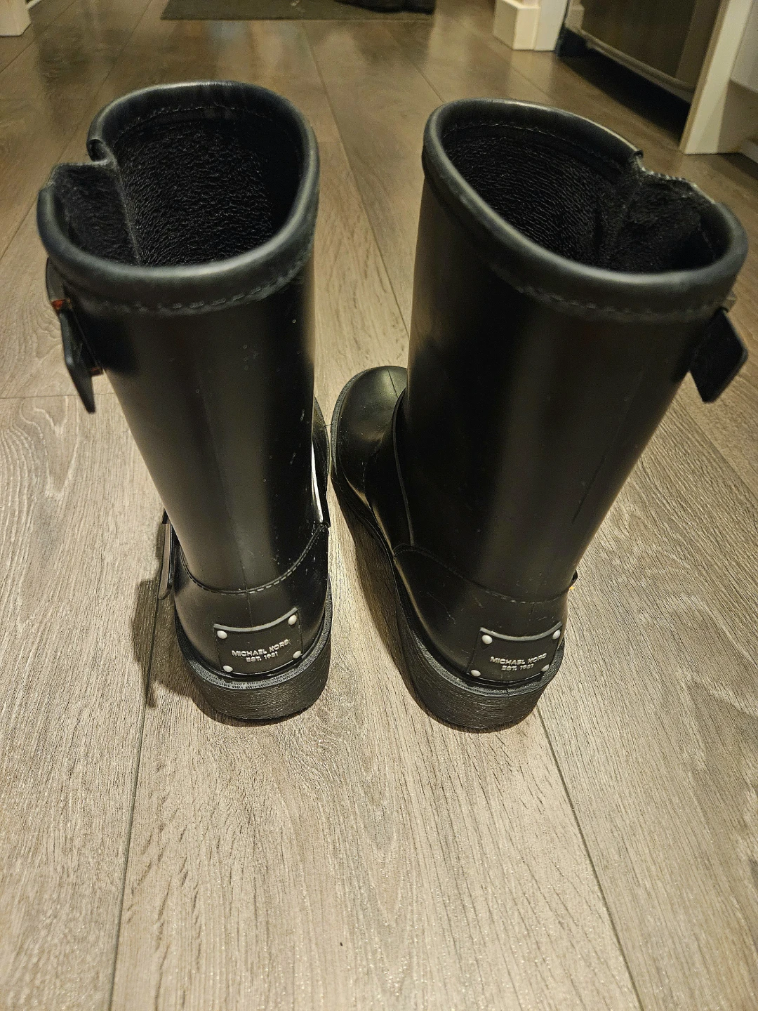 Michael Kors Black Rubber Buckle Rain Boots - photo 3
