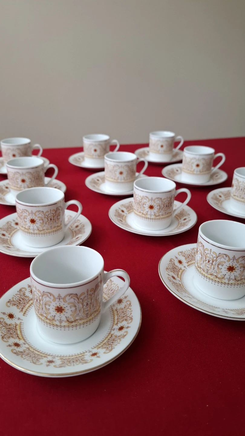 Set of 12 Vintage Espresso Cups and Saucers with Spoons - photo 3
