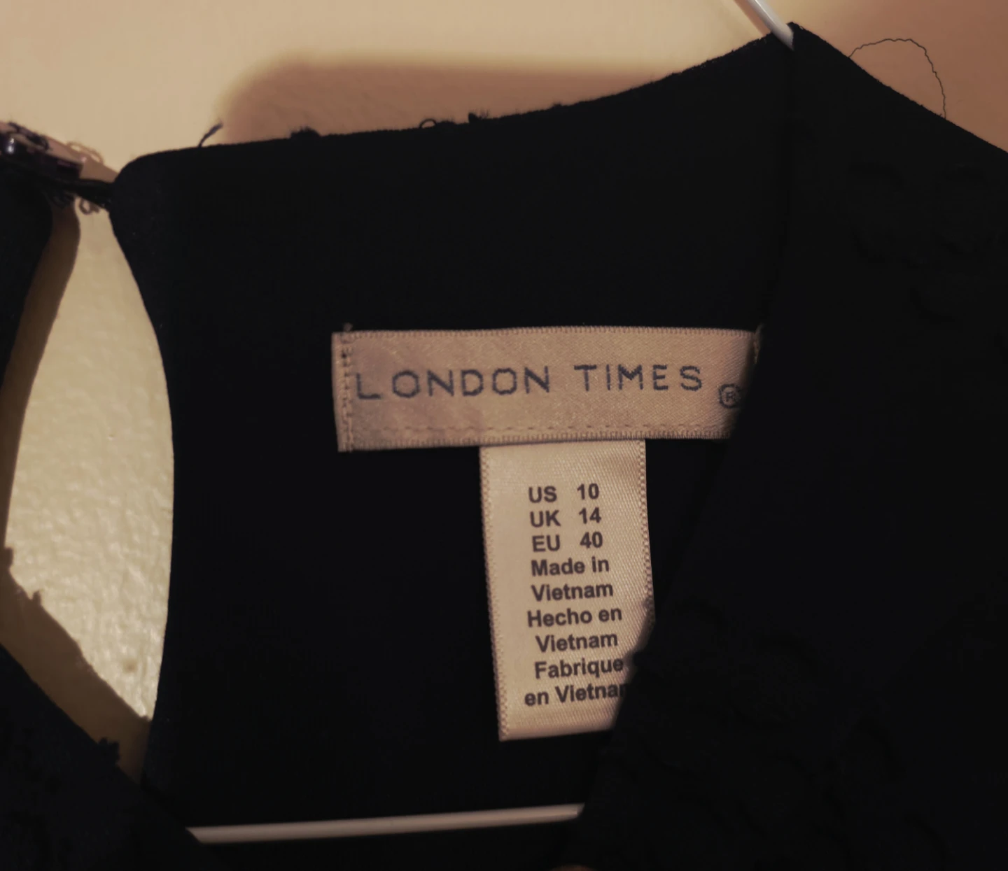 London Times Navy Asymmetrical Sleeveless Shift Dress sz 10 - photo 4