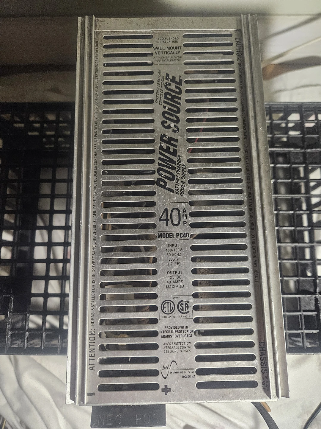Power Source 40 Amp Battery Charger Power Supply PC40 - photo 3