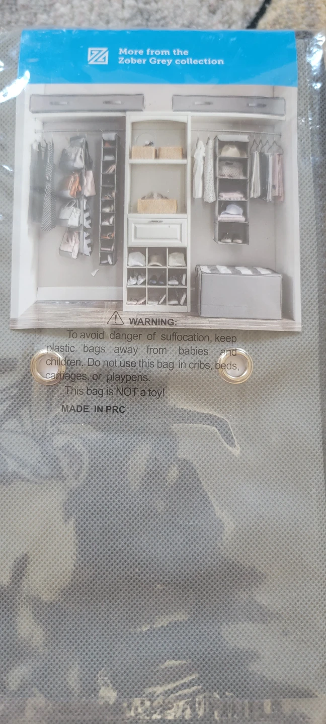 Zober 10 Hanging Shoe Shelves Closet Organizer - Grey - photo 3