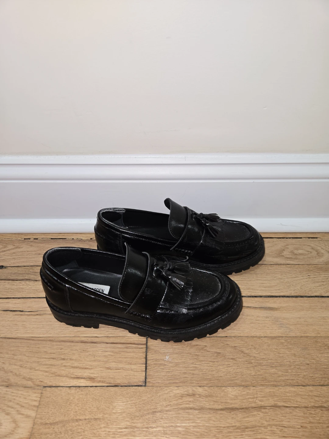 Steve Madden Black Patent Leather Tassel Loafers - photo 2