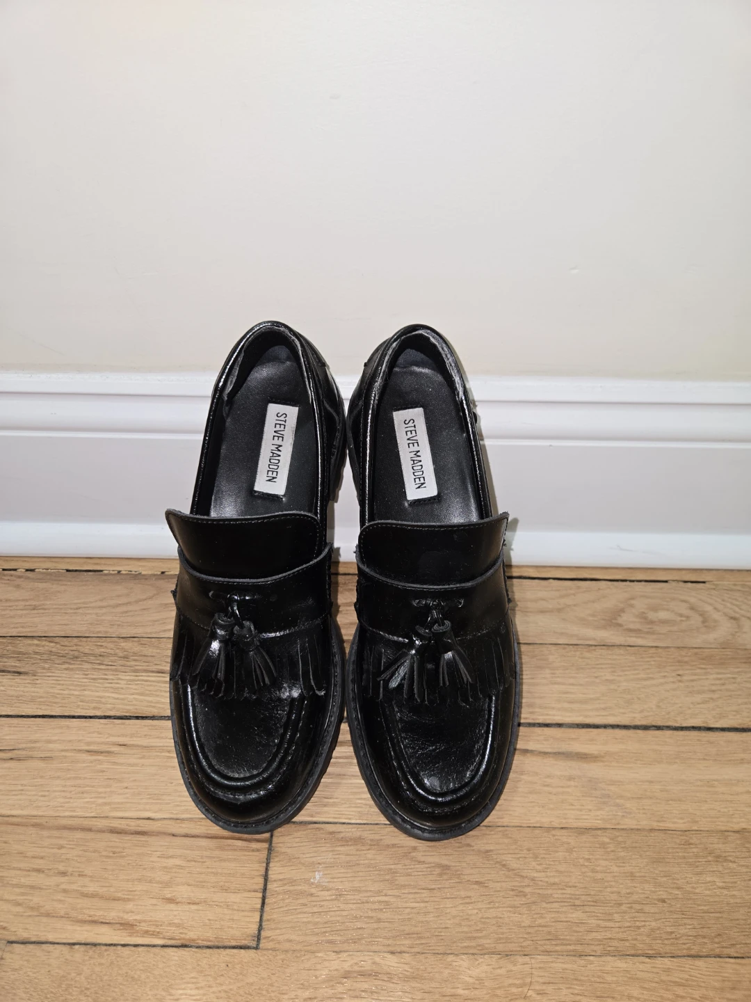 Steve Madden Black Patent Leather Tassel Loafers - photo 4