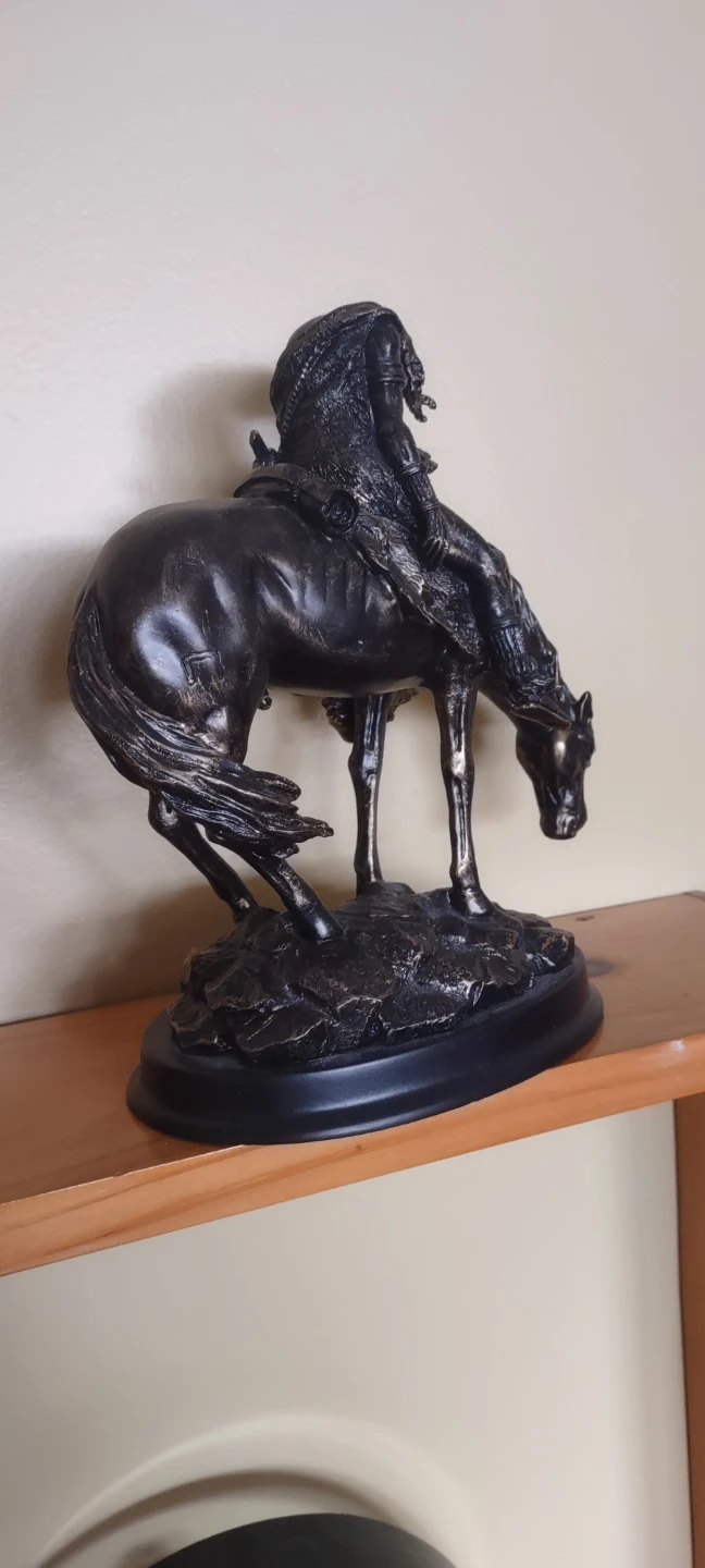 Native American Horse Rider Statue - photo 4