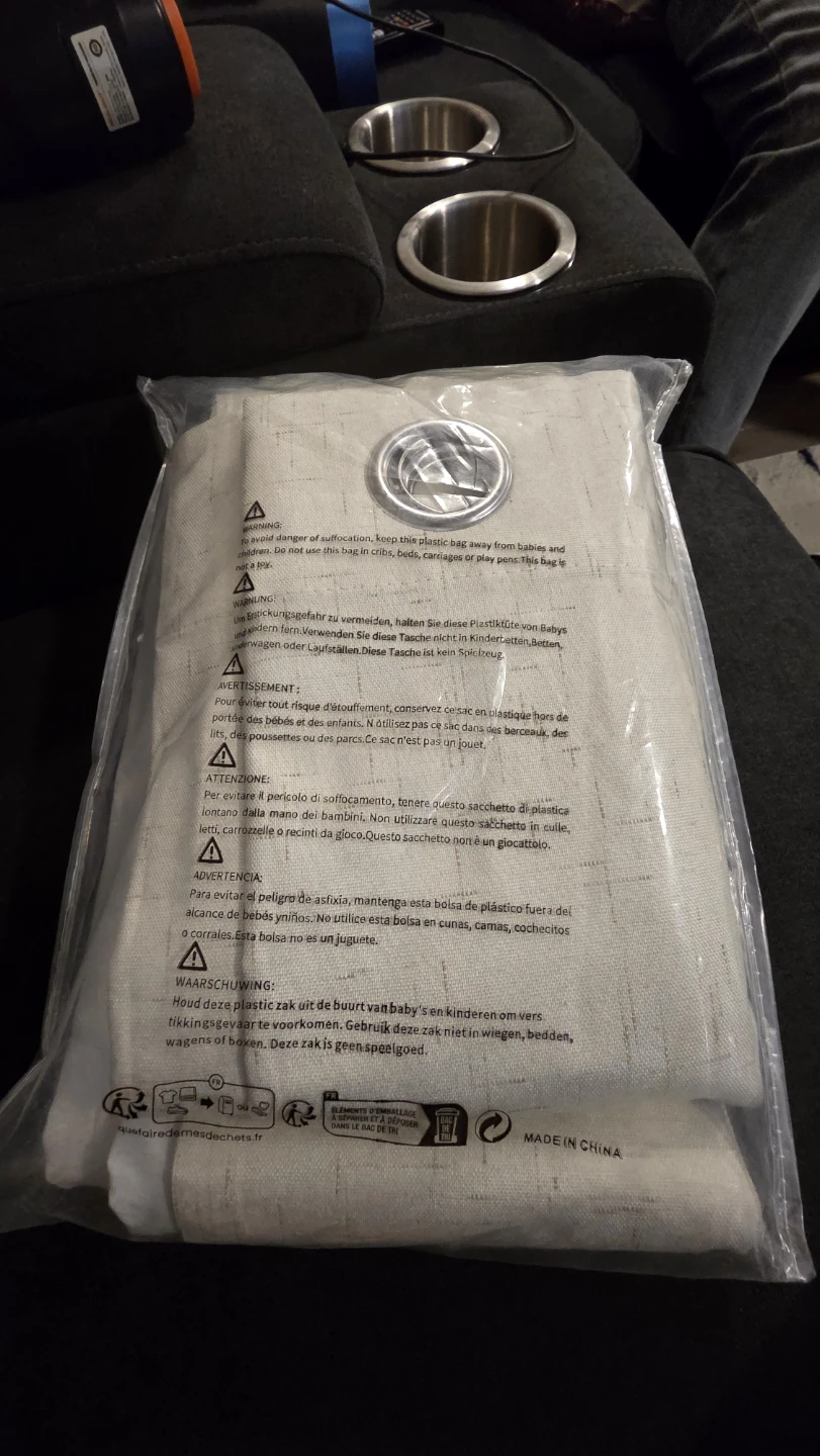 Faux Linen Textured Grommet Curtains - Beige
