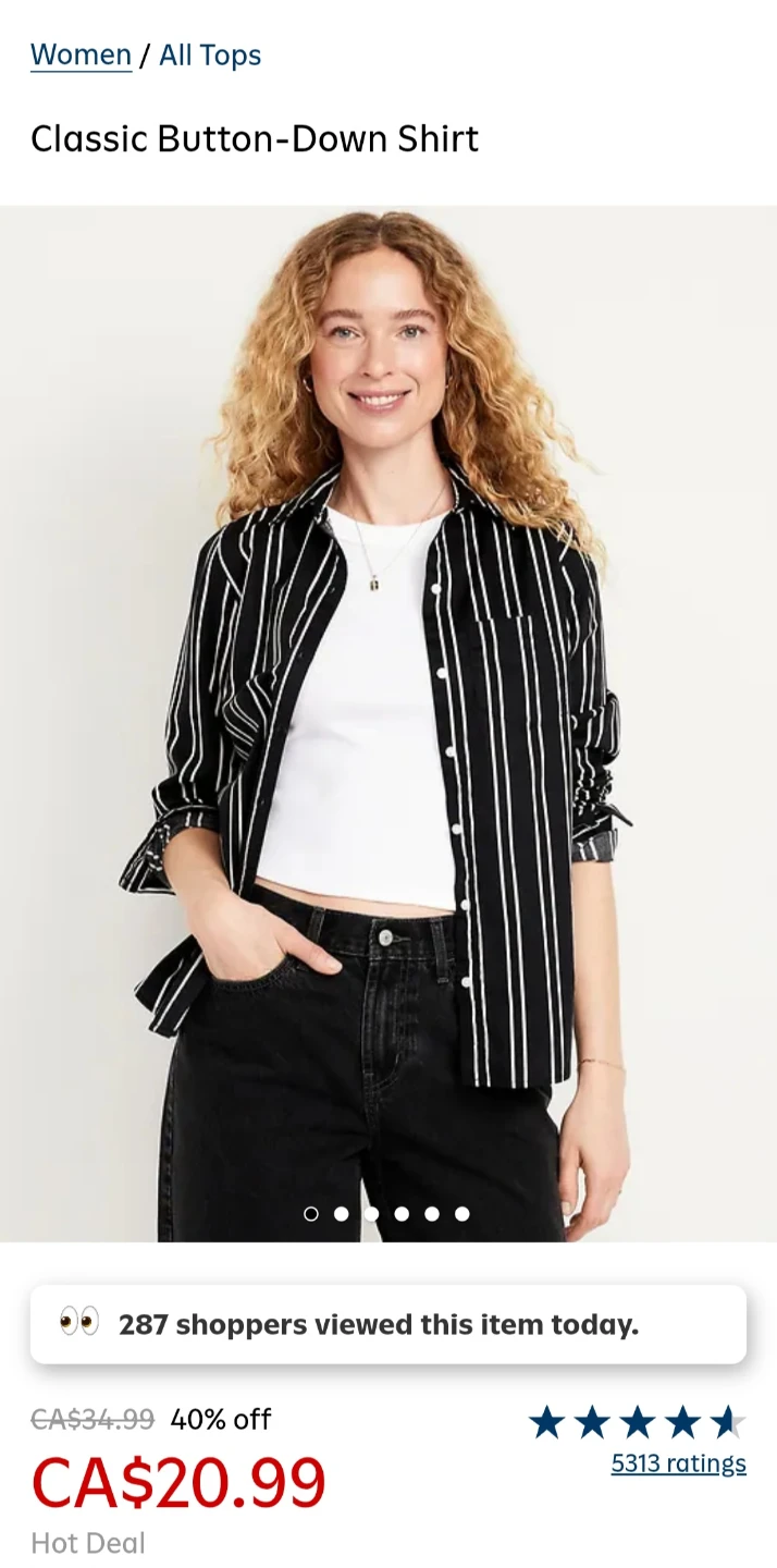 Old Navy Women's Classic Button-Down Shirt - Size M - photo 3