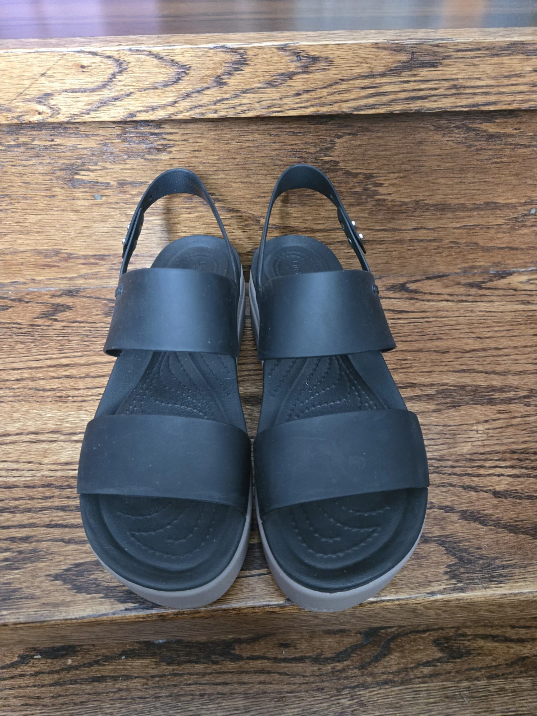 🧡Crocs Black Platform Sandals size 9 - photo 2