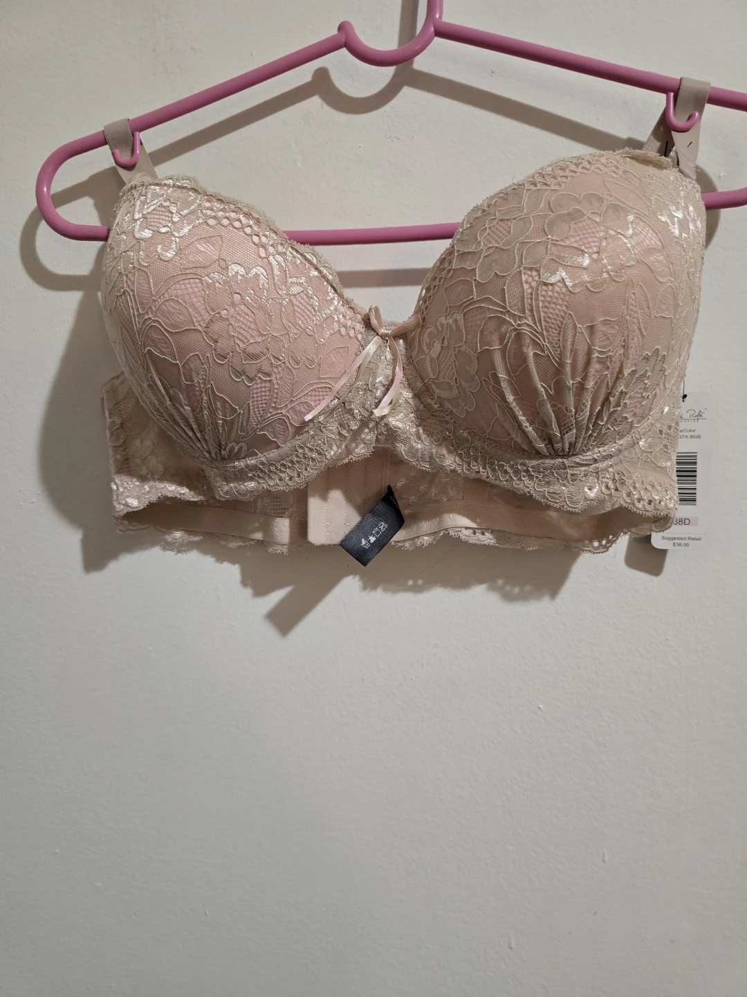 ​New René Rofé Lace Bra - Beige - Size 38D - photo 3