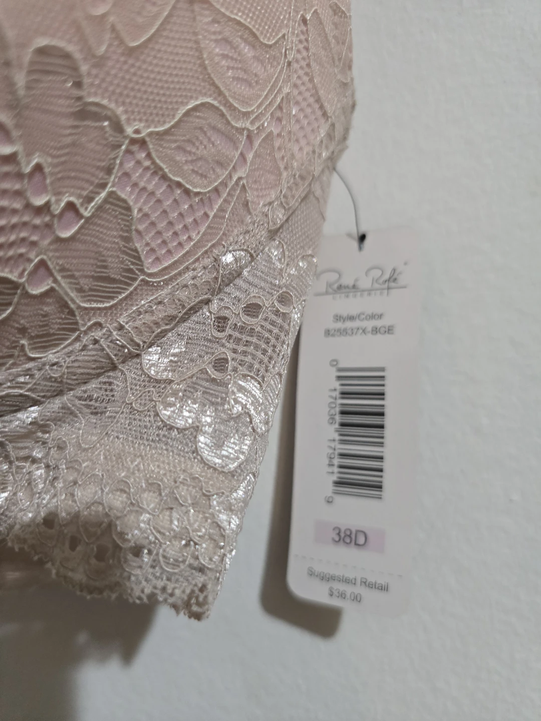 ​New René Rofé Lace Bra - Beige - Size 38D - photo 4
