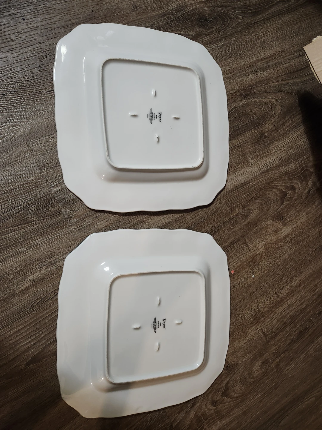 Set of 2 Square Dinner Plates - Floral Design