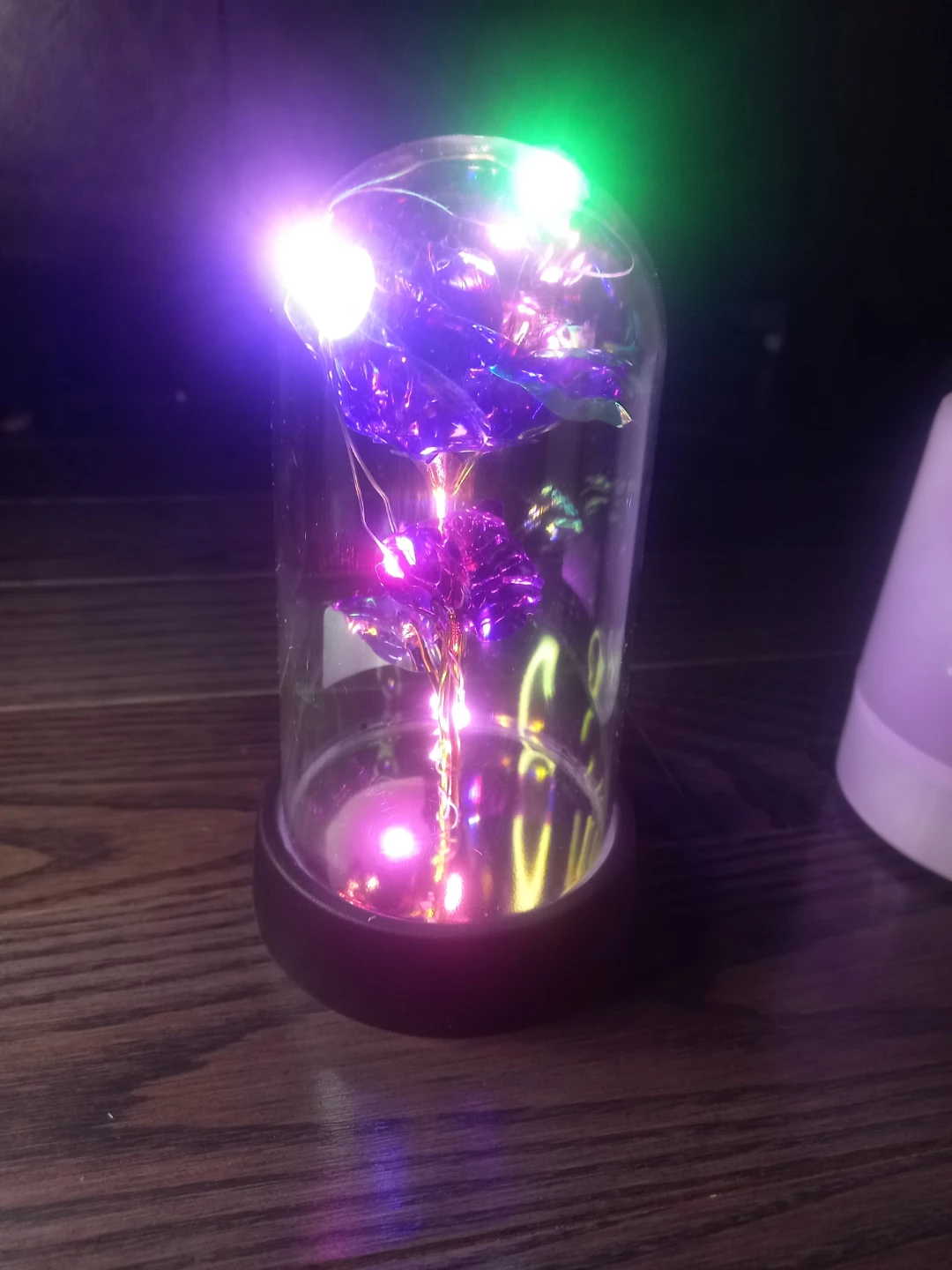 LED Light Up Glass Dome Rose