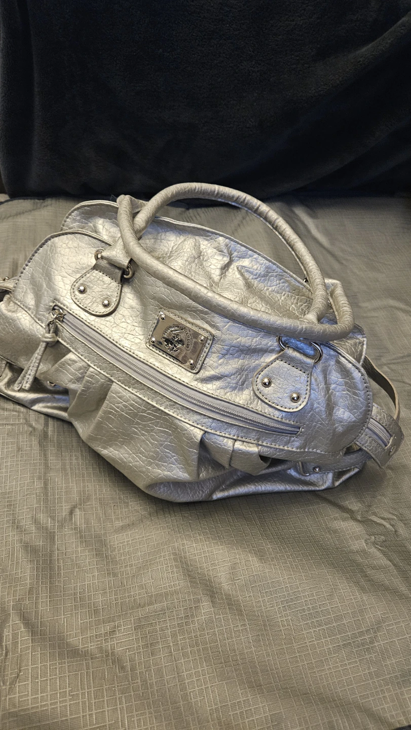 Beverly Hills Polo Club Silver Faux Leather Handbag - photo 3