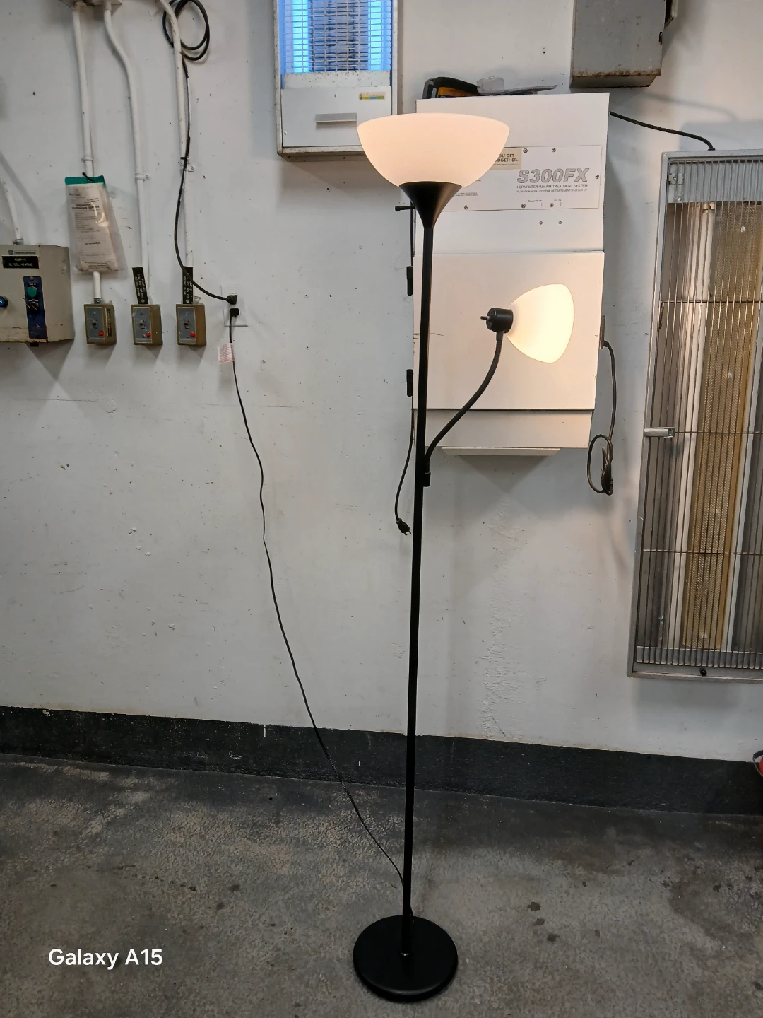 Black Floor Lamp with Adjustable Reading Light