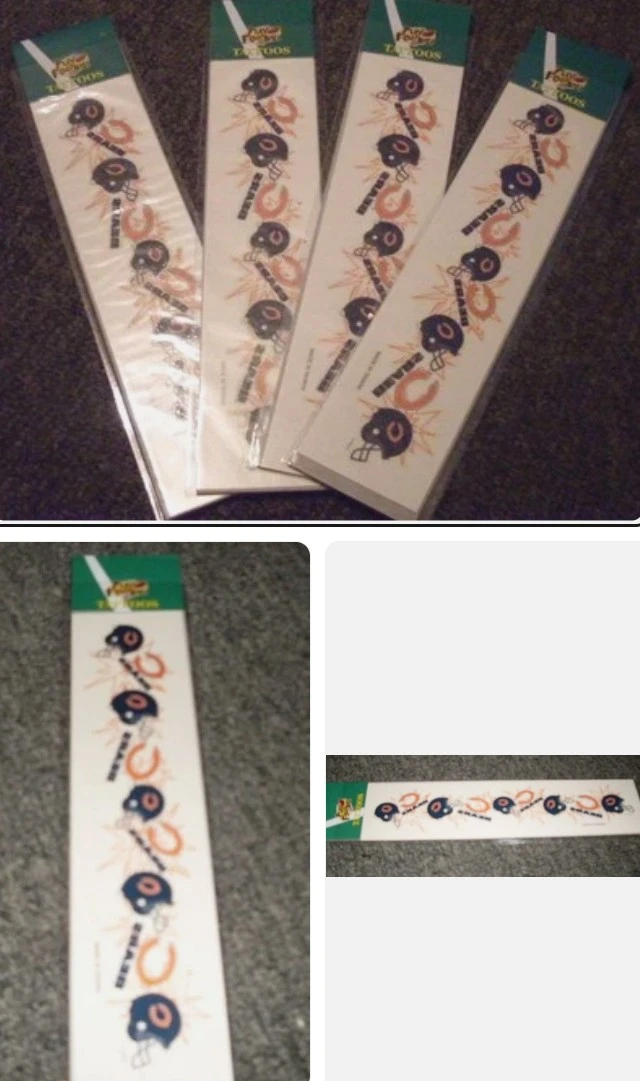 Vintage Chicago Bears Temporary Tattoos - 4 Pack