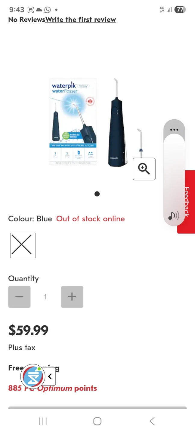 Waterpik Water Flosser - Blue