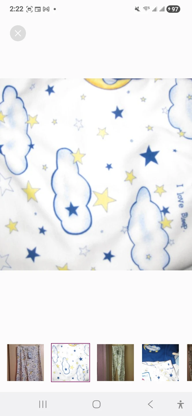 NEW W TAGS PAJAMA PANTS, L, 12 14 STARS MOON BLUE WHITE YELLOW - photo 2