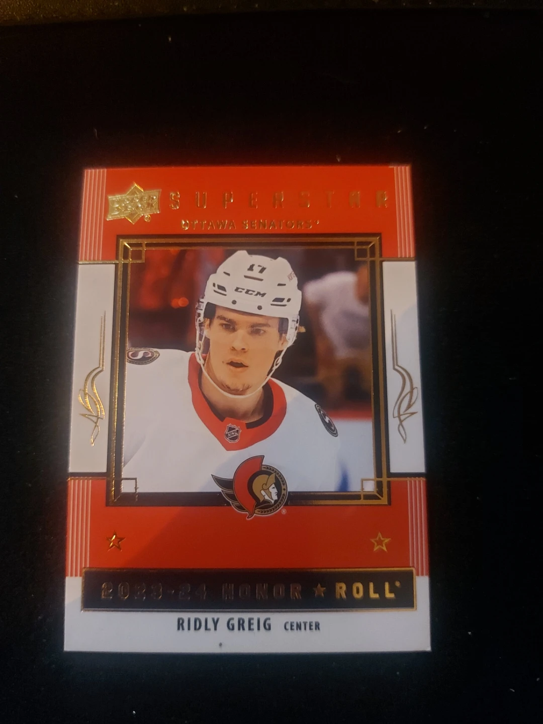 2023-24 Upper Deck Hockey Card - Ridley Greig - Ottawa Senators