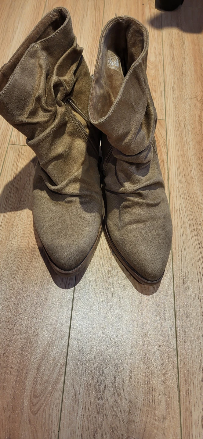 Brown Suede Slouch Boots
