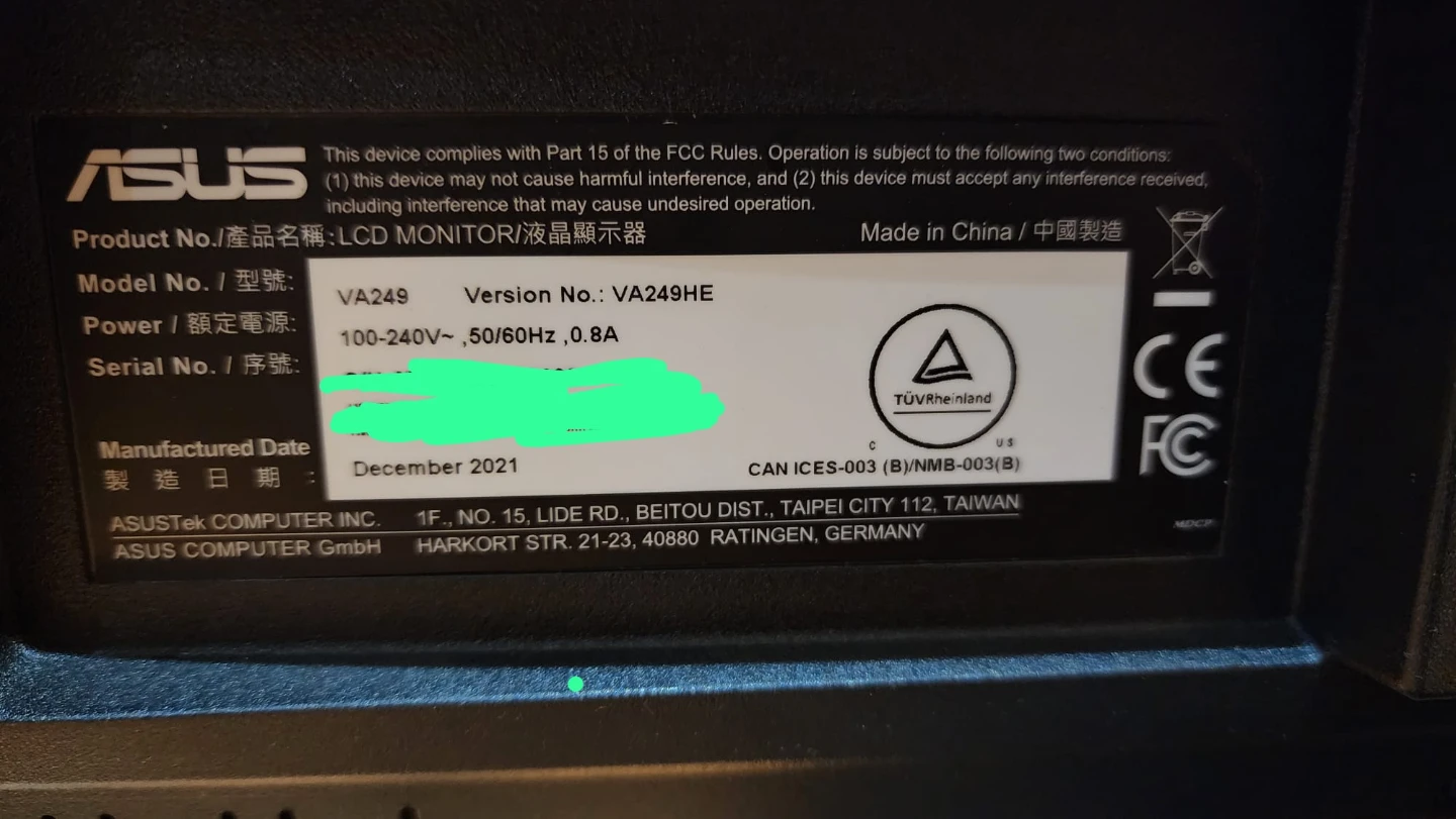 EUC ASUS VA249HE LCD Monitor - photo 4