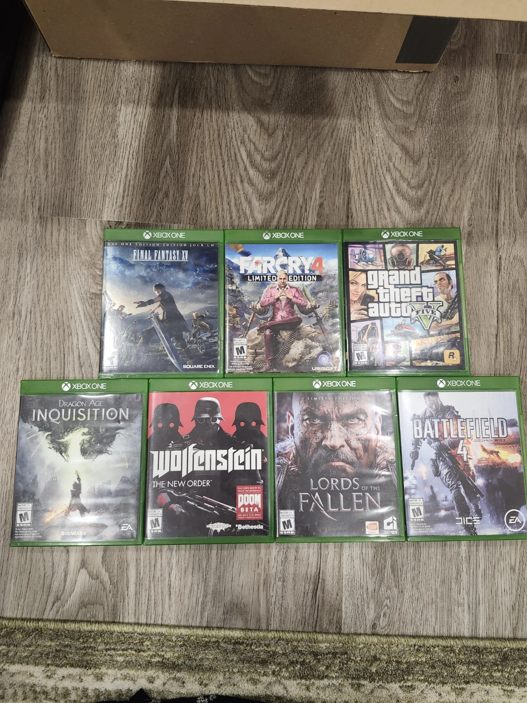 Xbox One Video Game Lot: Final Fantasy XV, GTA V, Battlefield 4