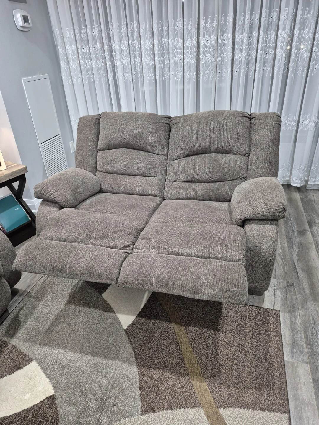 Grey Fabric Reclining Sofa Duo - photo 2
