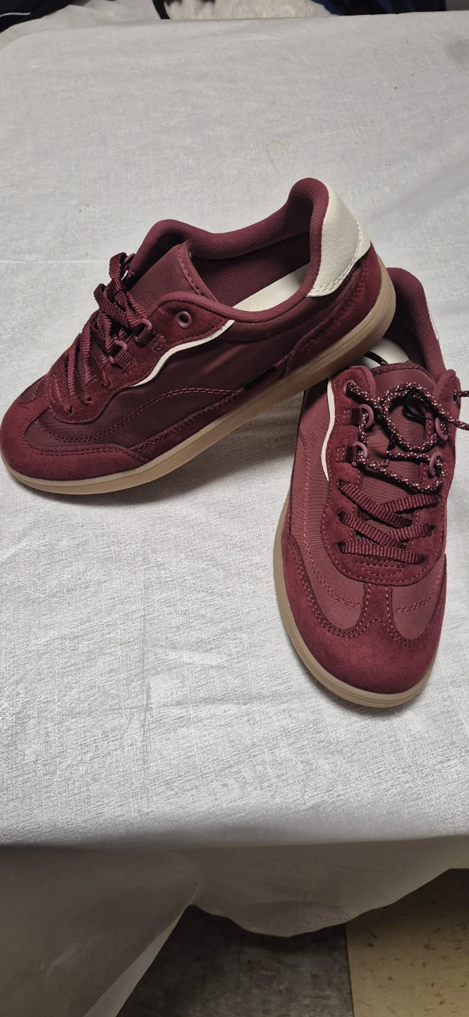 Zara Sneakers Burgundy Suede Size 36