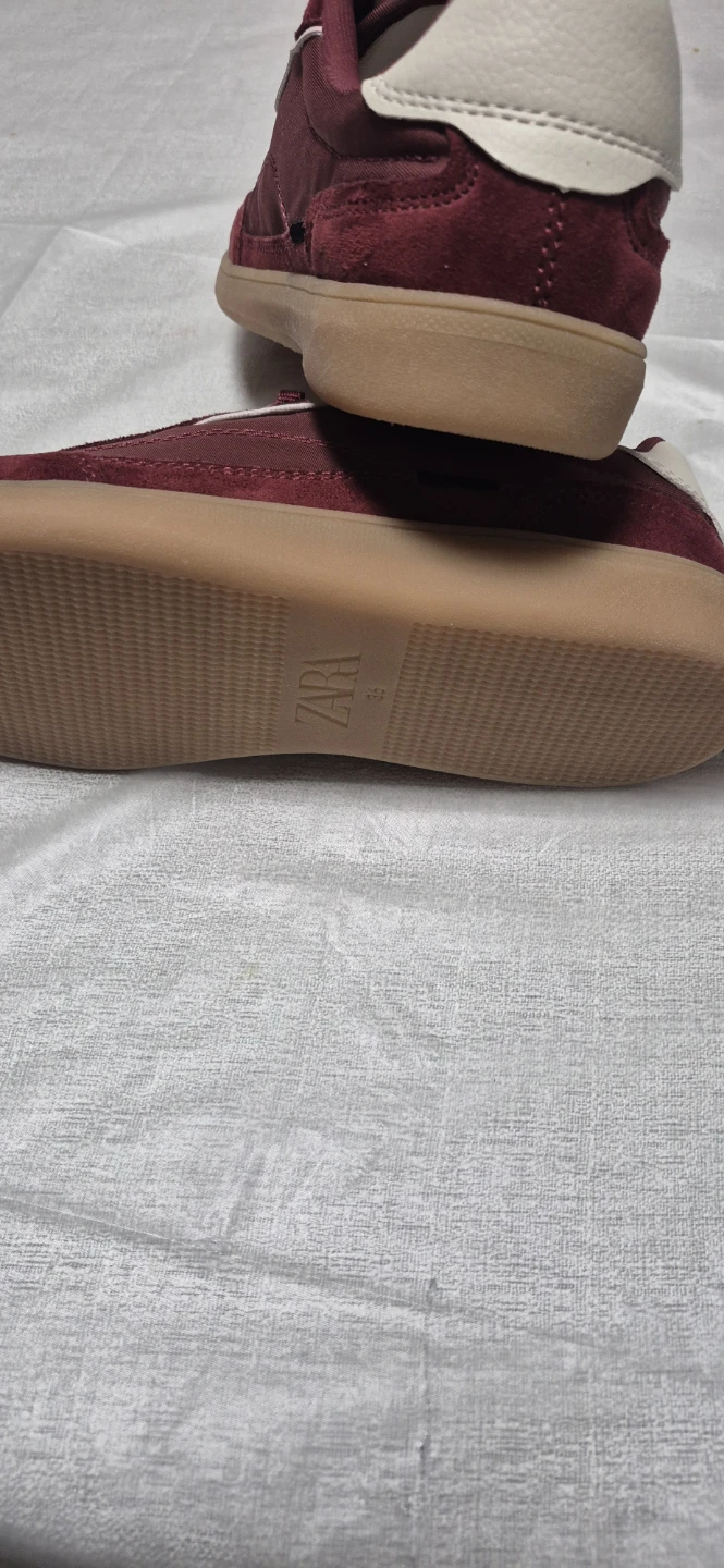Zara Sneakers Burgundy Suede Size 36 - photo 3