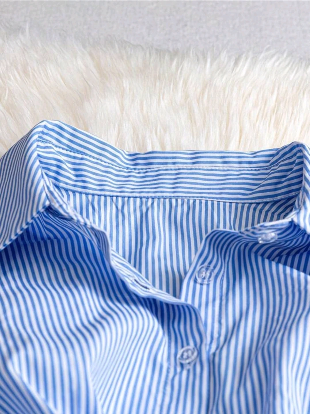 Blue and White Striped Shirt Dress - photo 3