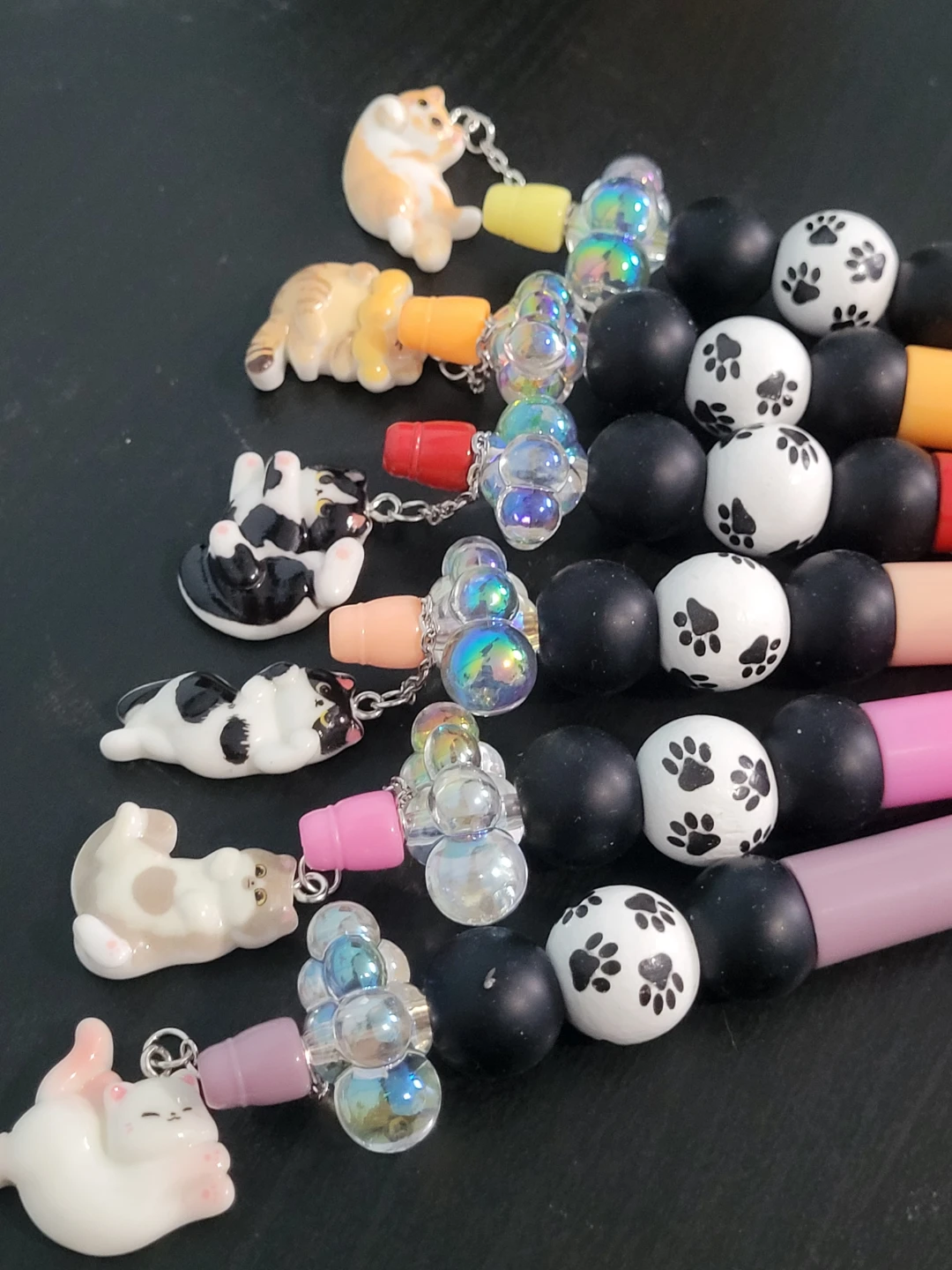 Handmade Kawaii Cat Charm Pens (set of 7) - photo 2