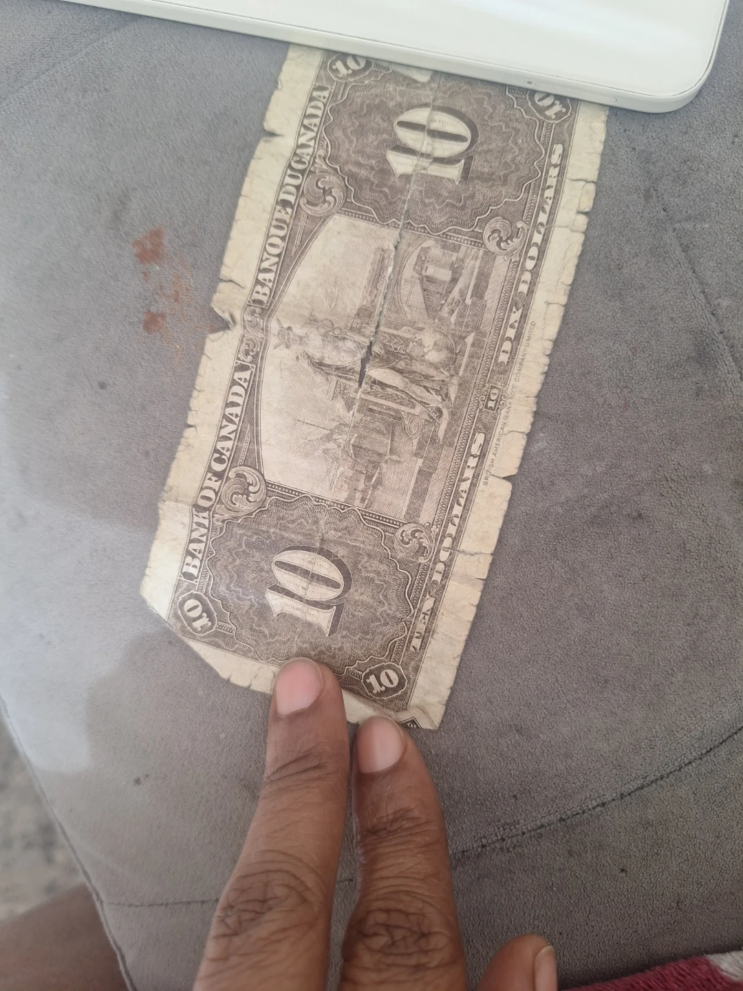 1937 Bank of Canada 10 Dollar Bill - photo 2