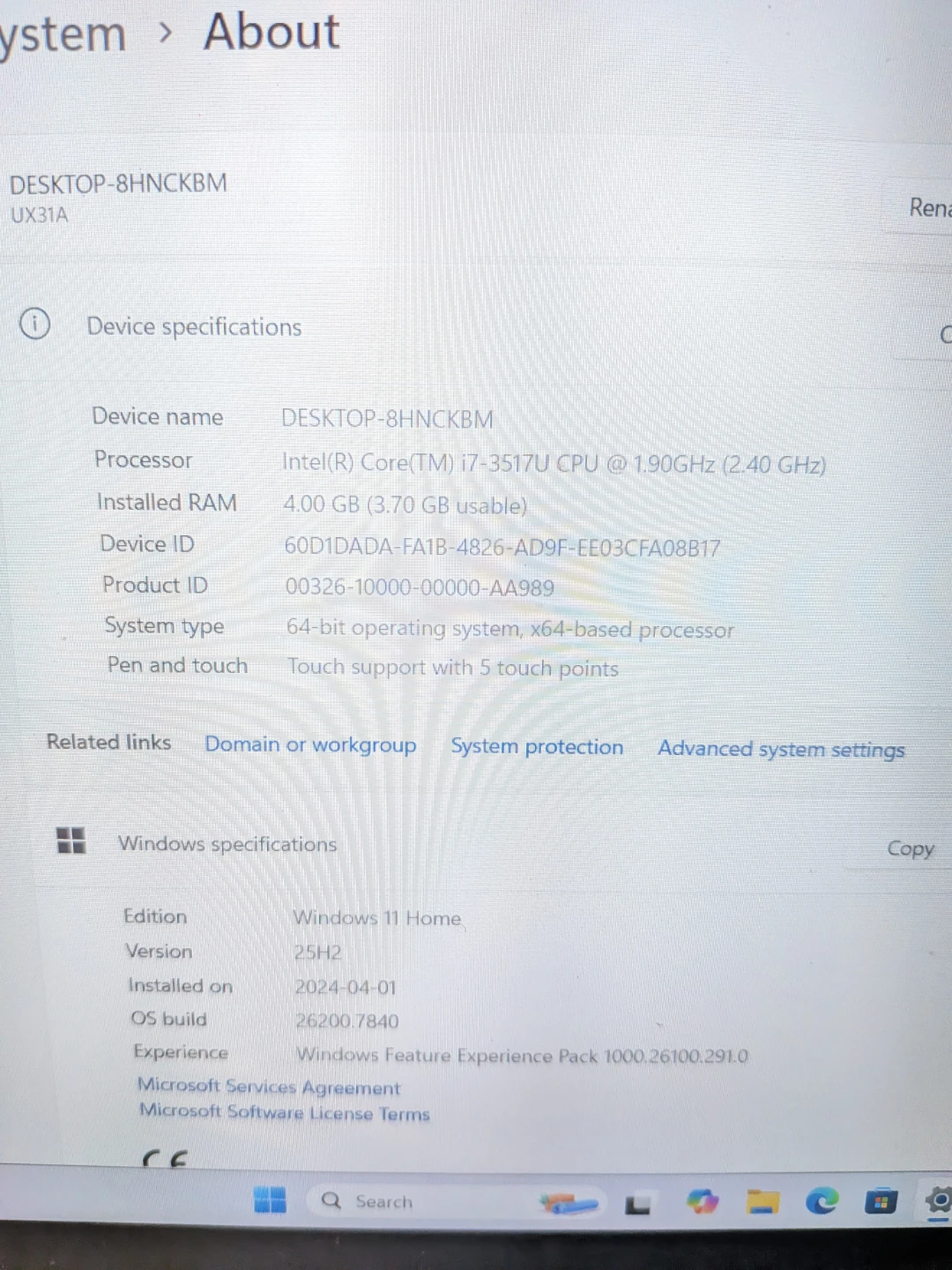 Touchscreen Ultrabook laptop Windows 11 256gb ssd - photo 2