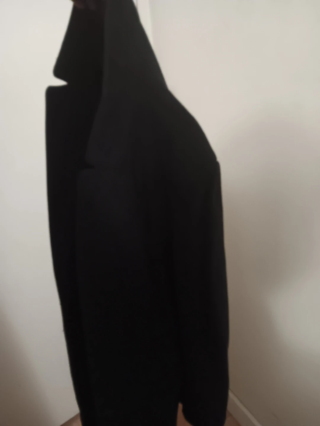 Men's Black Wool Blend Overcoat