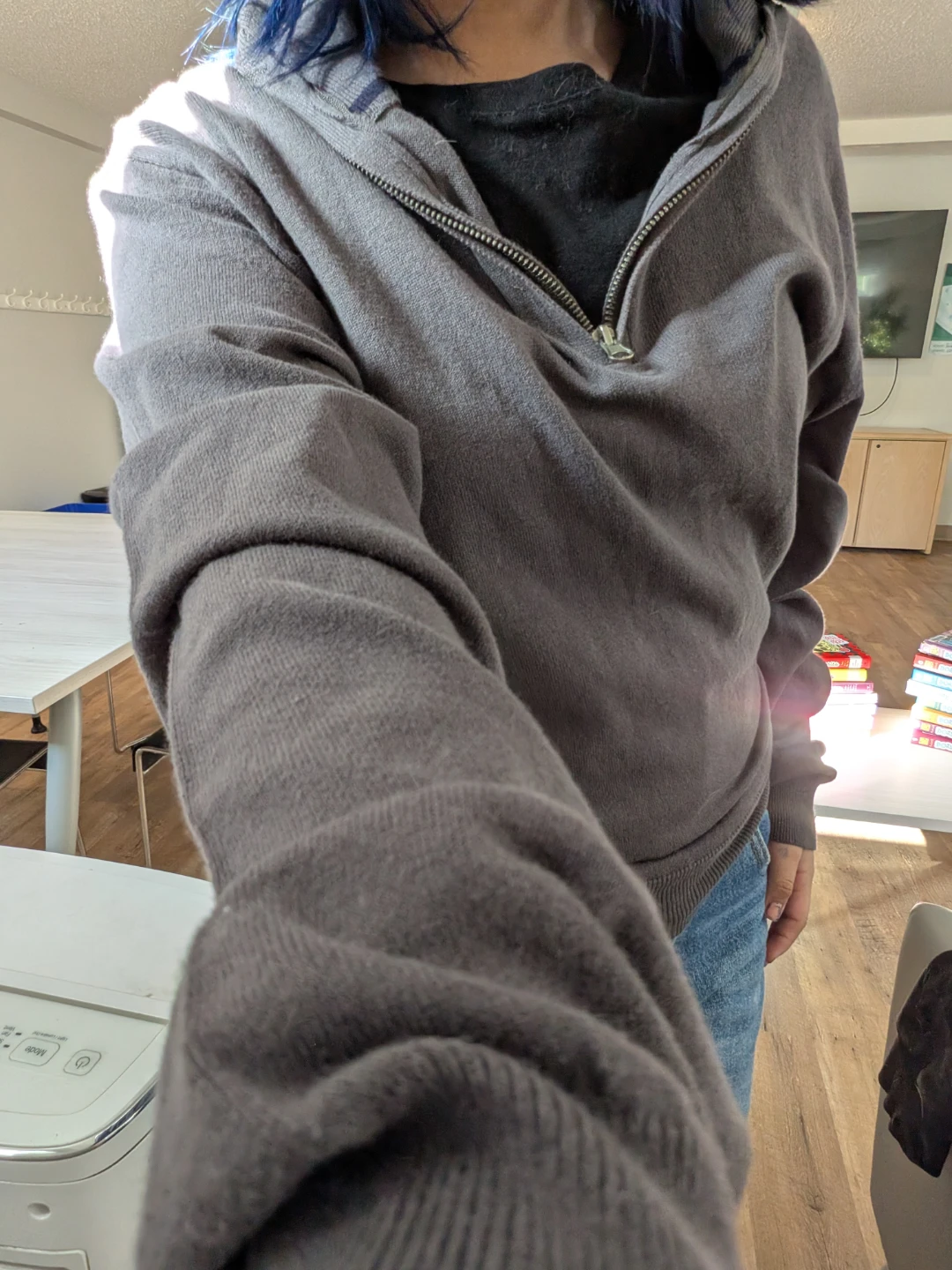 Grey Zip-Up Hoodie