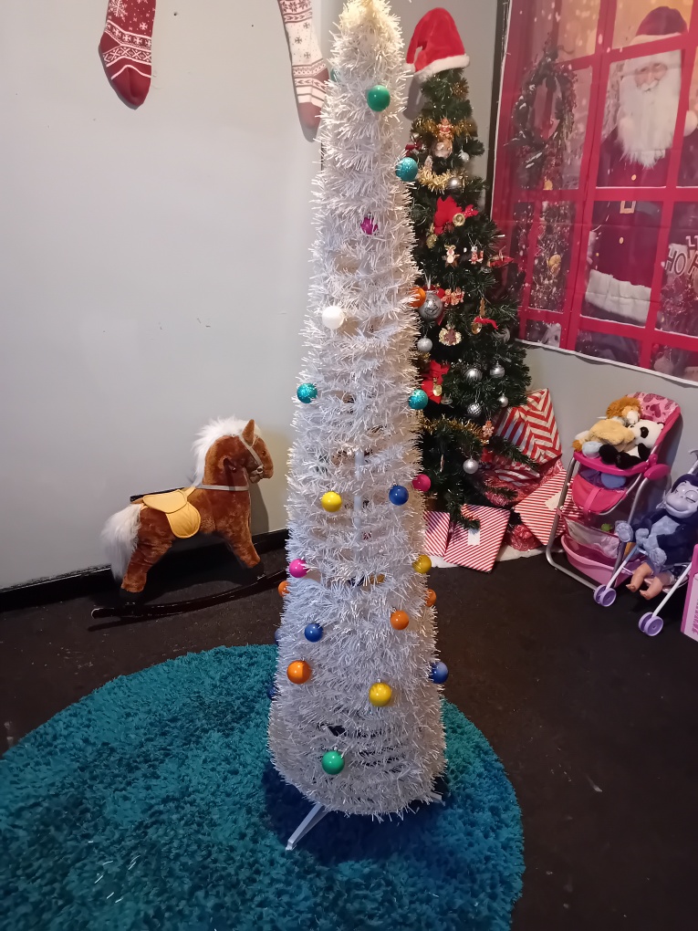 White Pop-Up Christmas Tree with Ornaments - photo 2