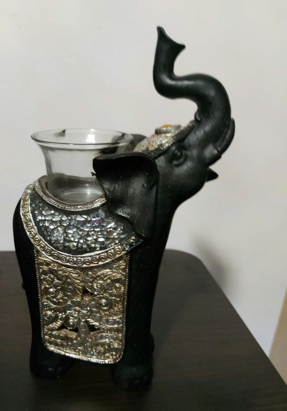 Black Elephant Votive Candle Holder
