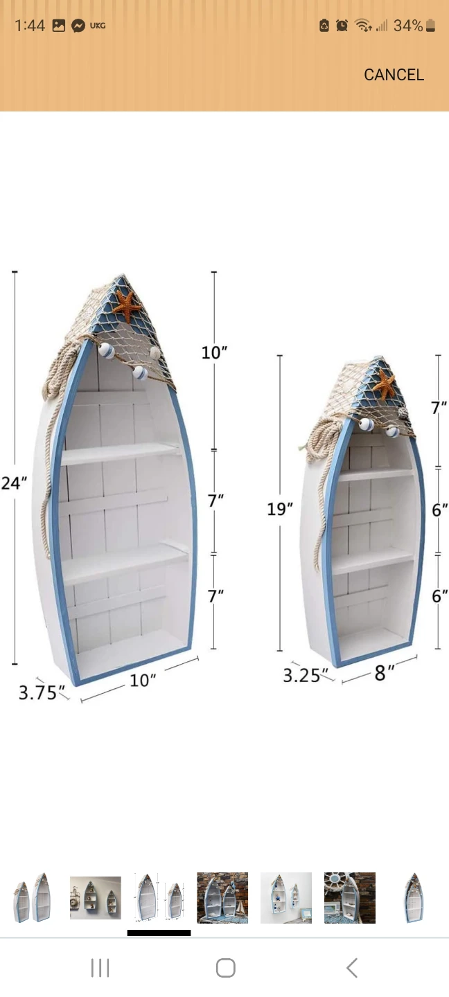 Deco wooden shelf boats - photo 3