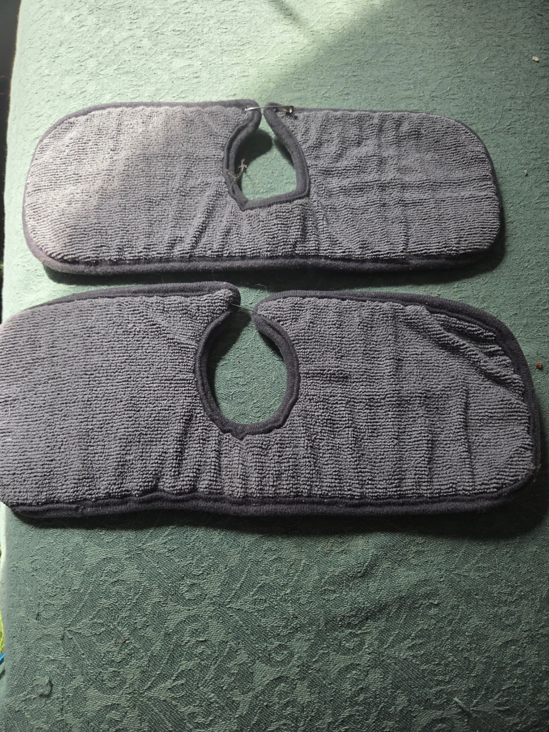 Grey Microfiber Faucet Handle Covers - Set of 2