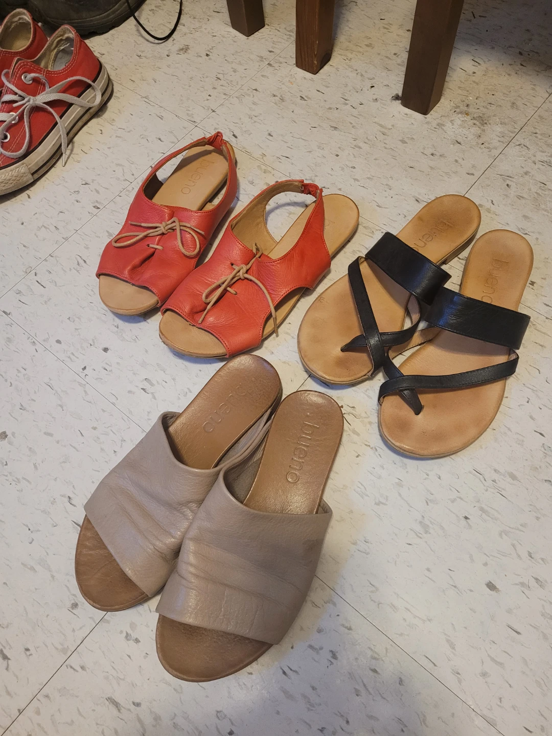 Womens size 6 summer slides and sandals, black dress boots - photo 2