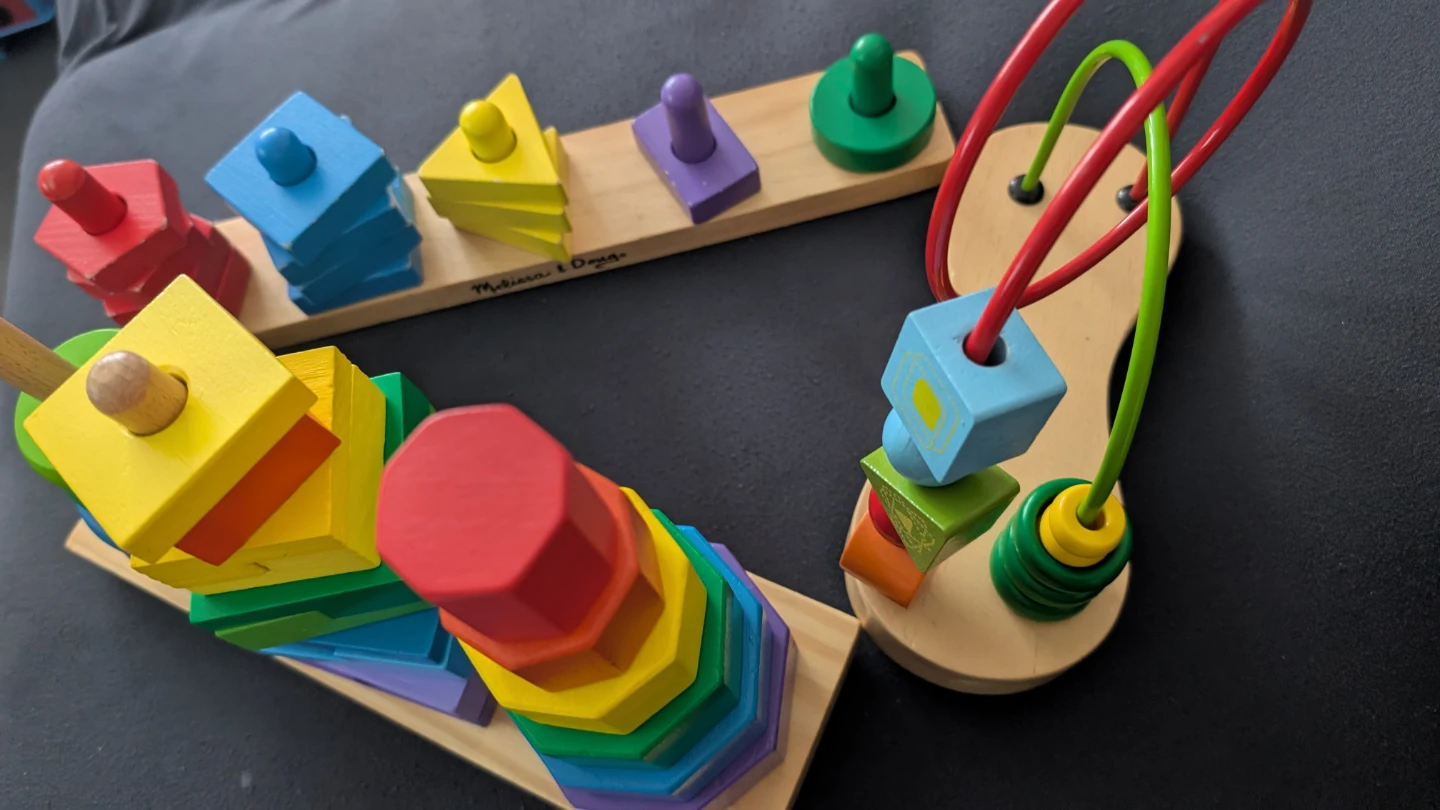 Melissa & Doug Wooden Shape Sorter & Bead Maze Toy