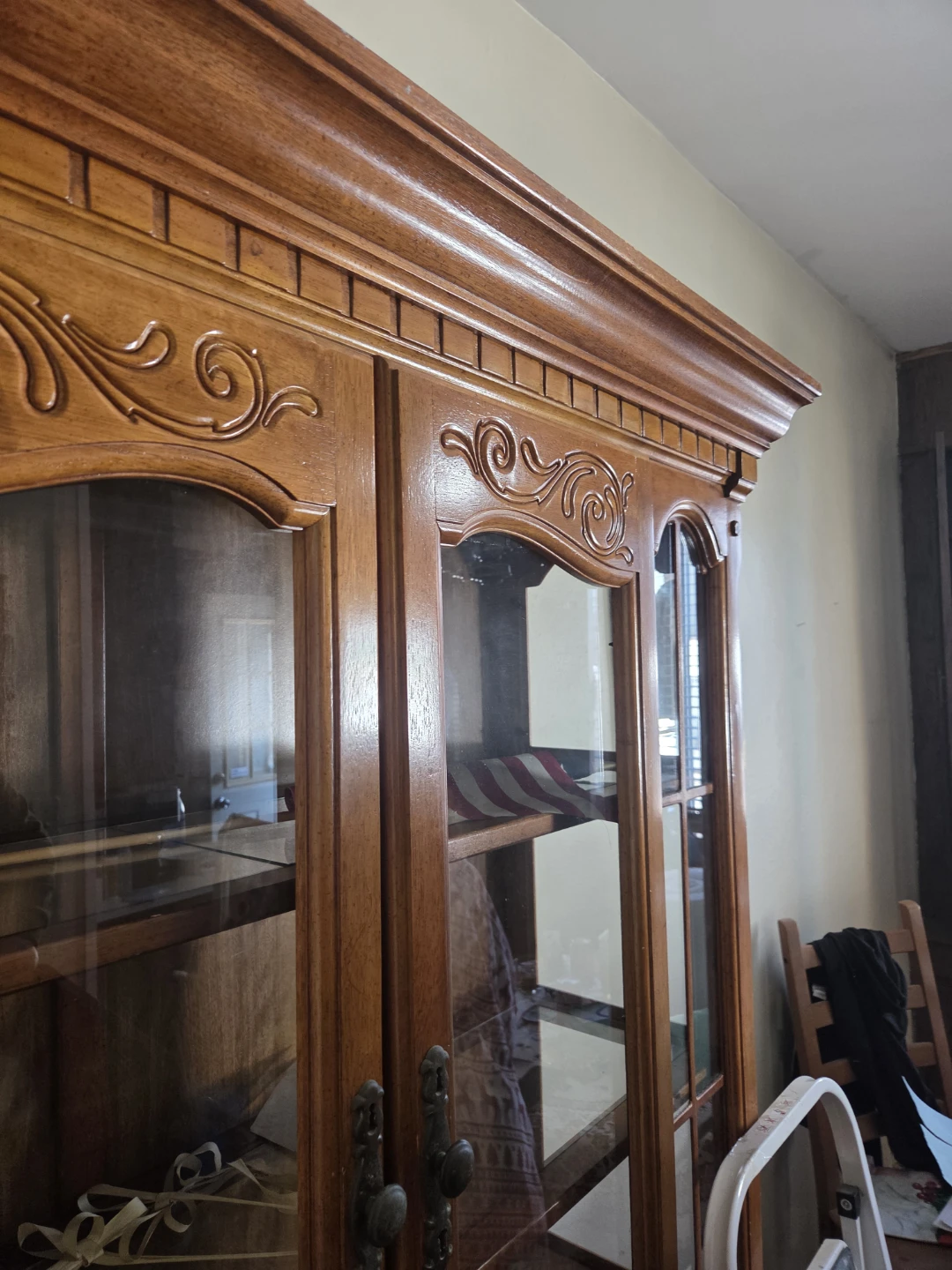 Wooden China Cabinet with Glass Doors - photo 2