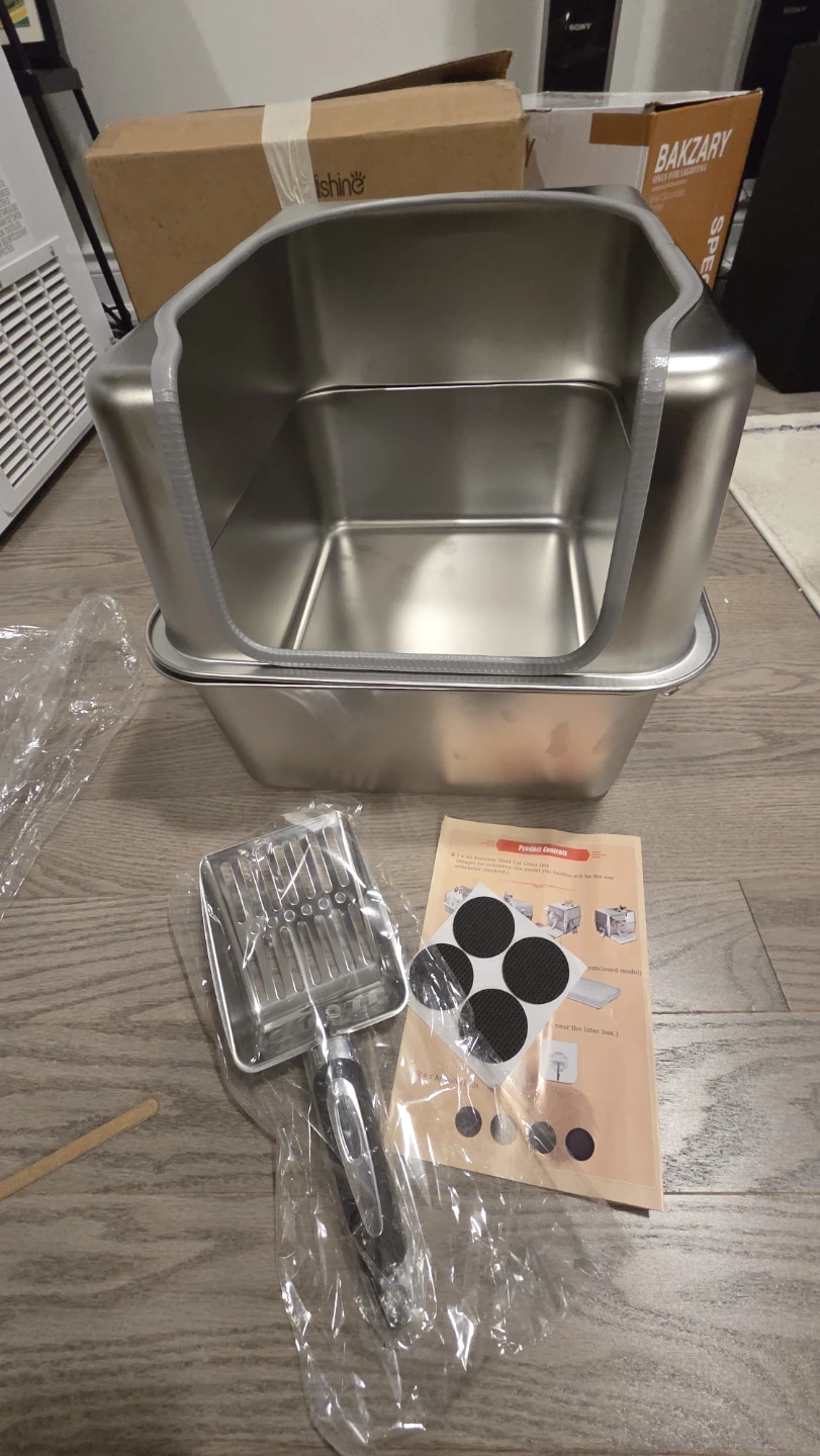 Stainless Steel Large Cat Litter Box.