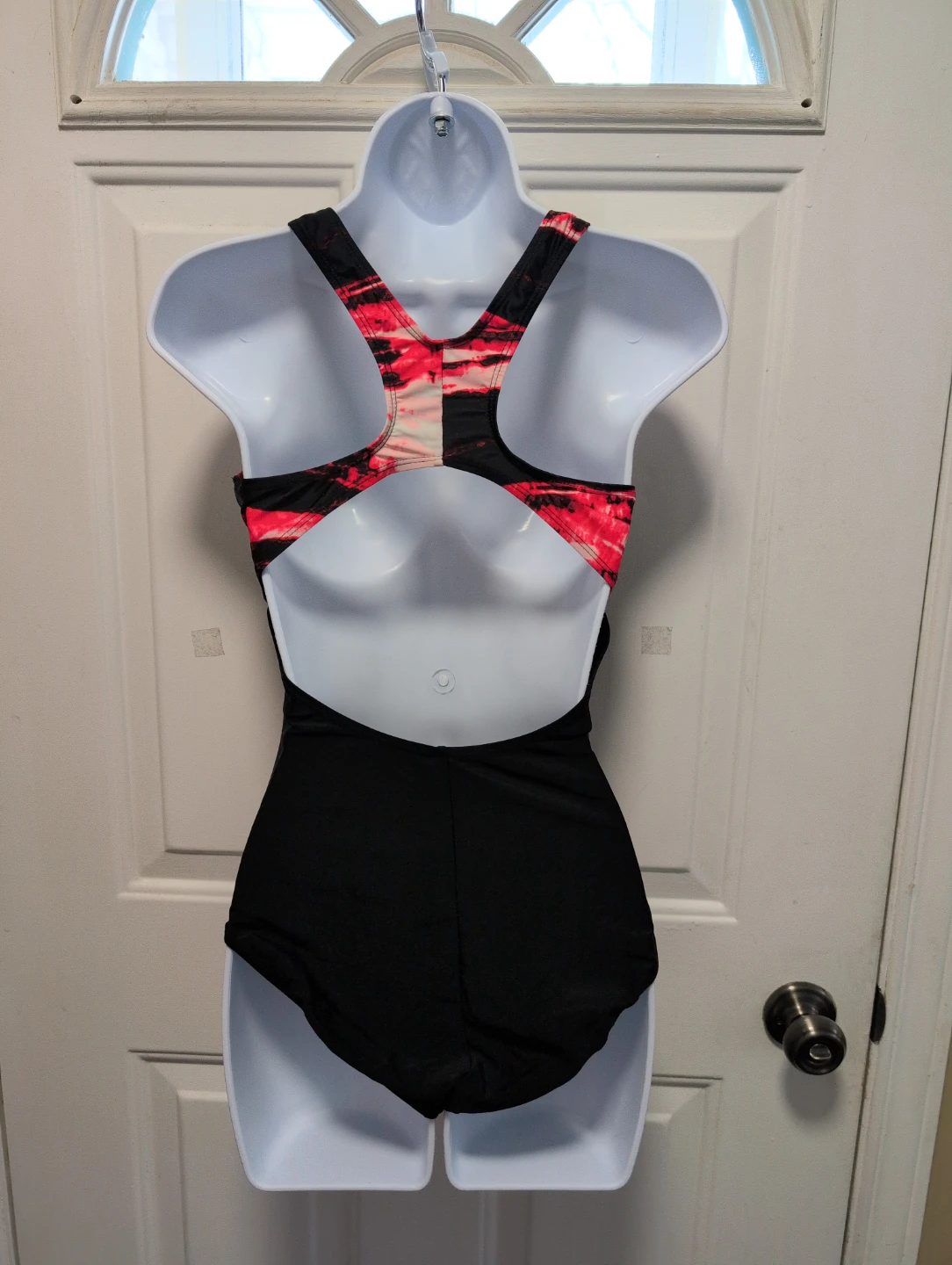 Black and Red Tie-Dye One-Piece Swimsuit - photo 4