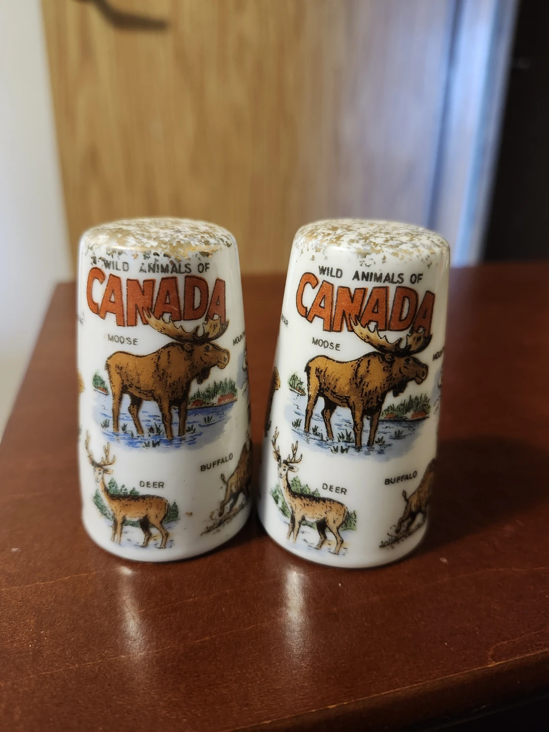 1970s Canada Wild Animals Salt and Pepper Shakers