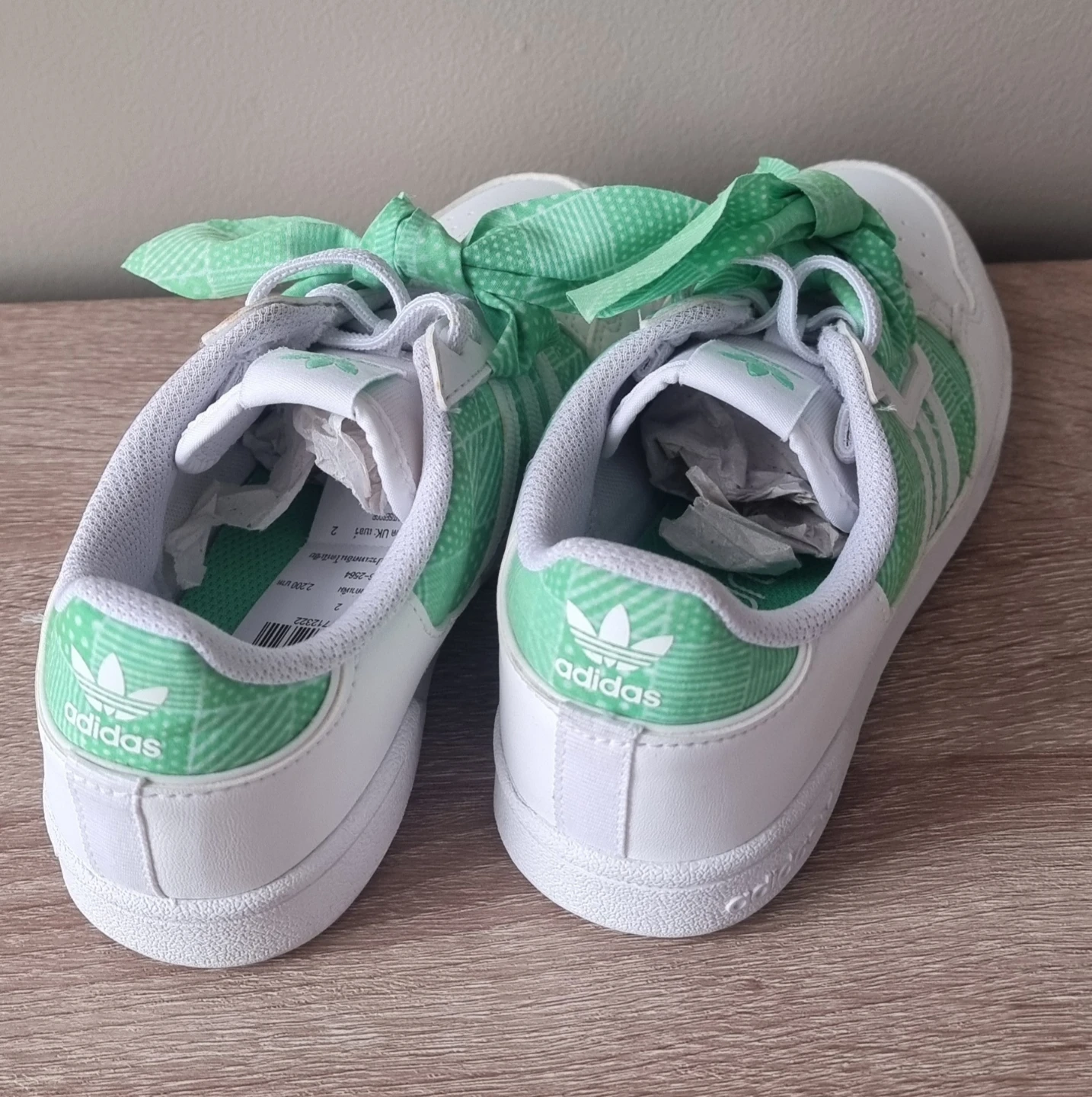 Adidas Continental 80 Shoes - White & Green - Kids Size 2.5 - photo 5