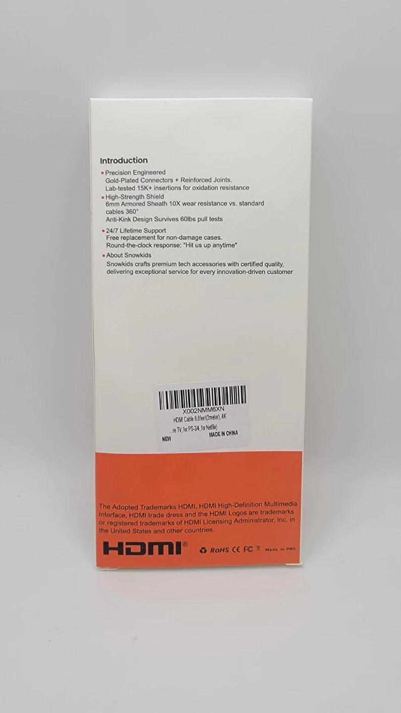4K HDMI Cable 2m (6.6ft) | Nylon Braided Ultra HD HDMI Cord - photo 3