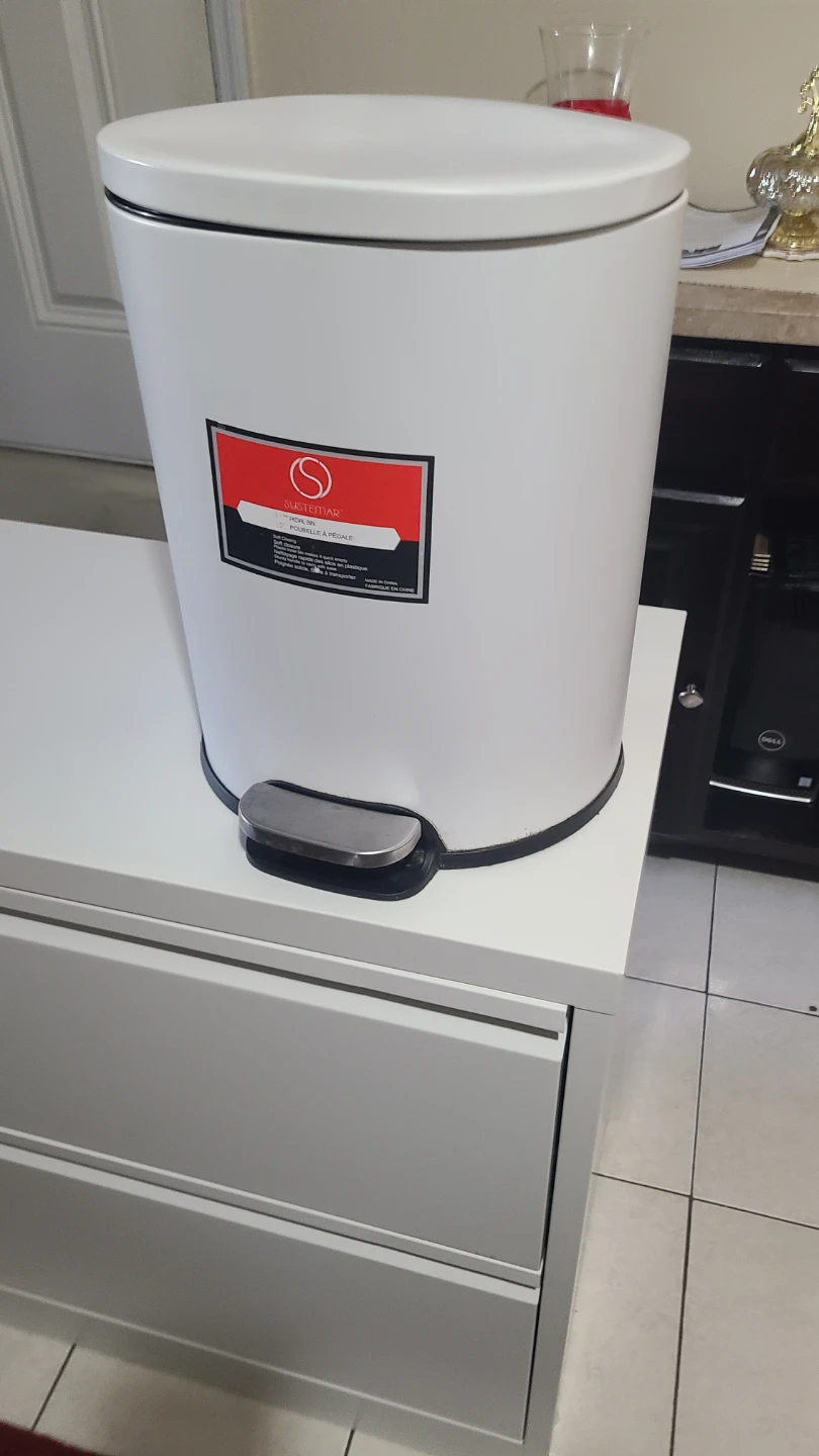Simplehuman White Pedal Trash Can